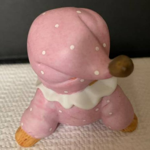 Vintage '85 Lucy & Me Bear Baby in Pink Polka Dot Pajamas Figurine MINT - Picture 2 of 3